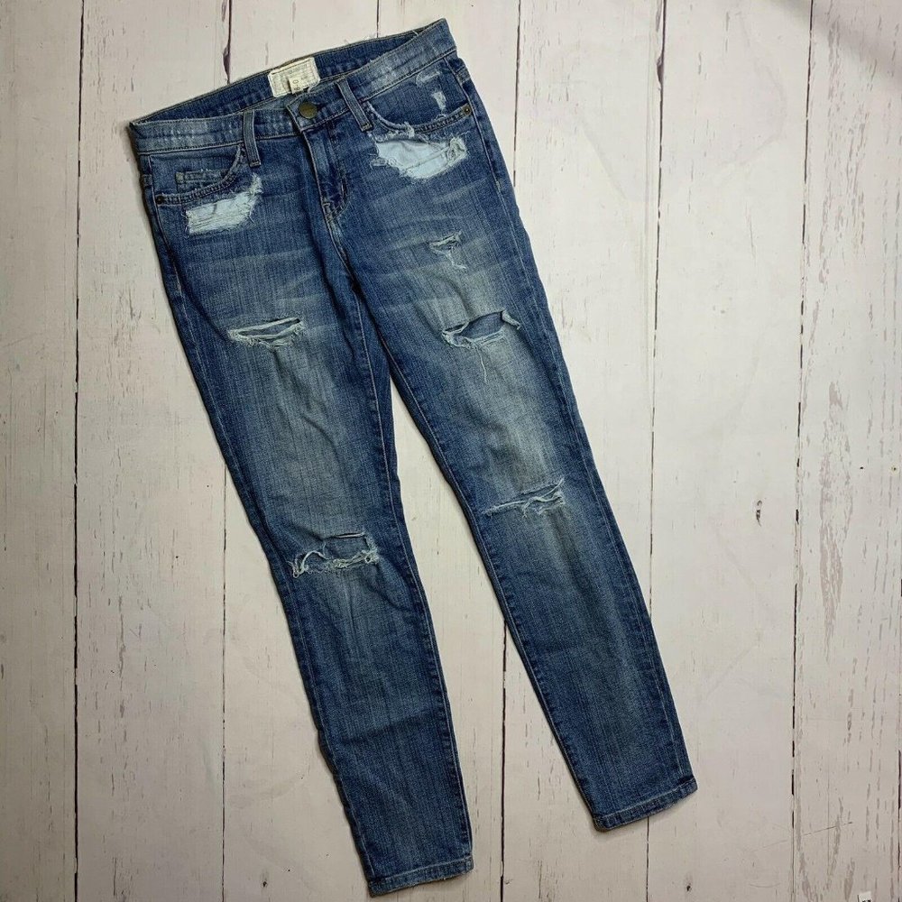 Current Elliot Distressed Skinny Jeans 26